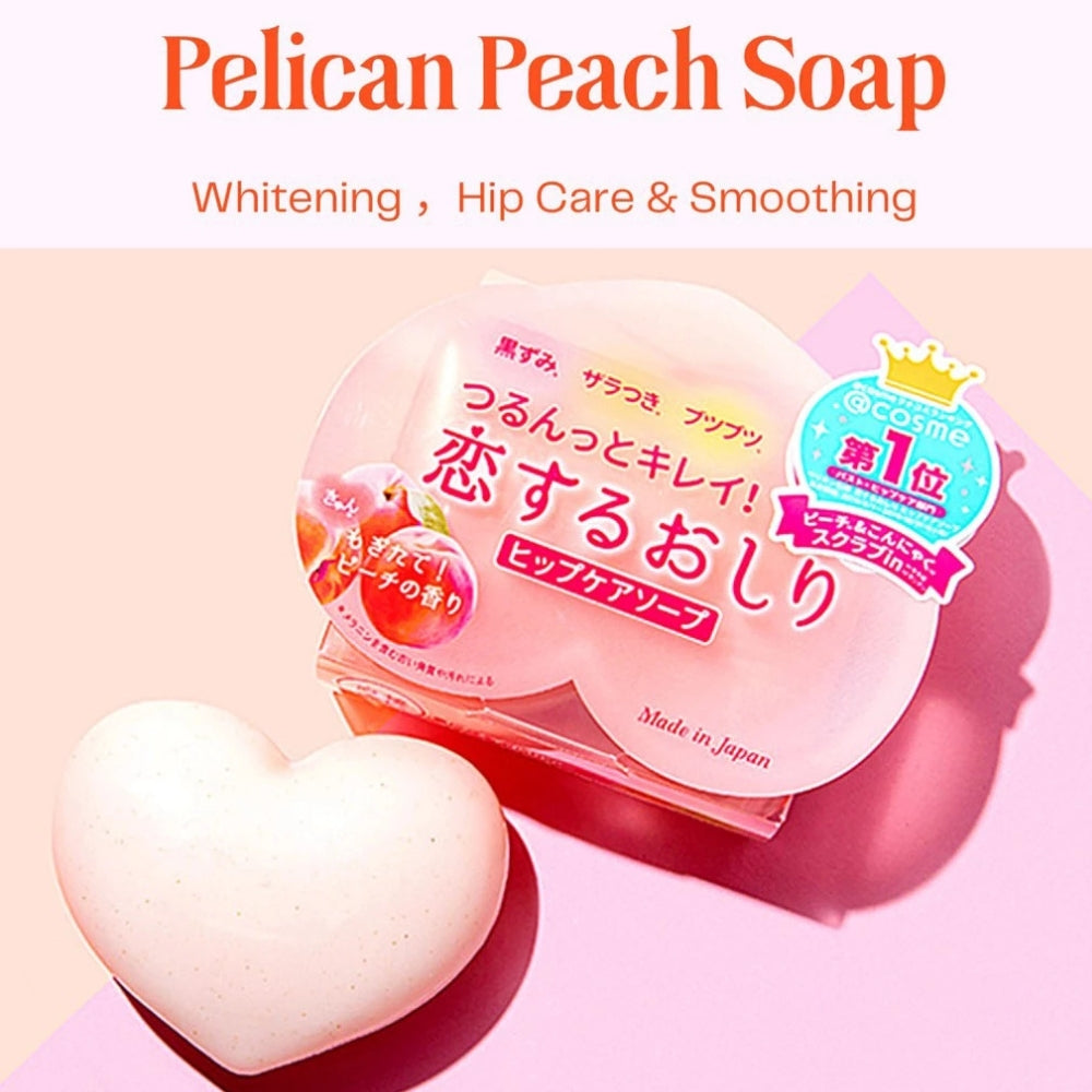 Pelican Soap Koisuru Butt Hip Care Soap – Peach Scent, 2.8 oz (80 g)