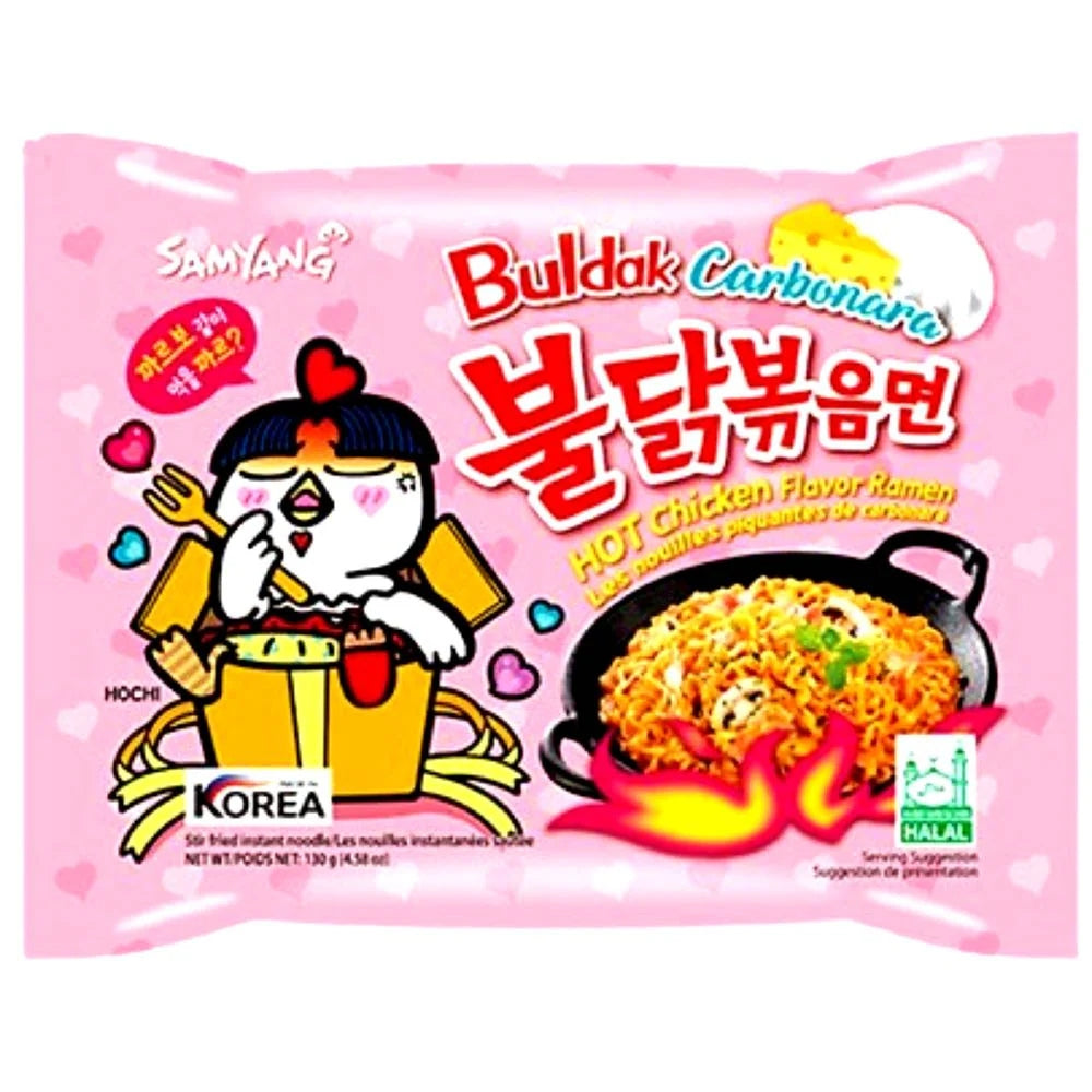 Samyang Buldak Carbonara – Creamy & Spicy Korean Noodles